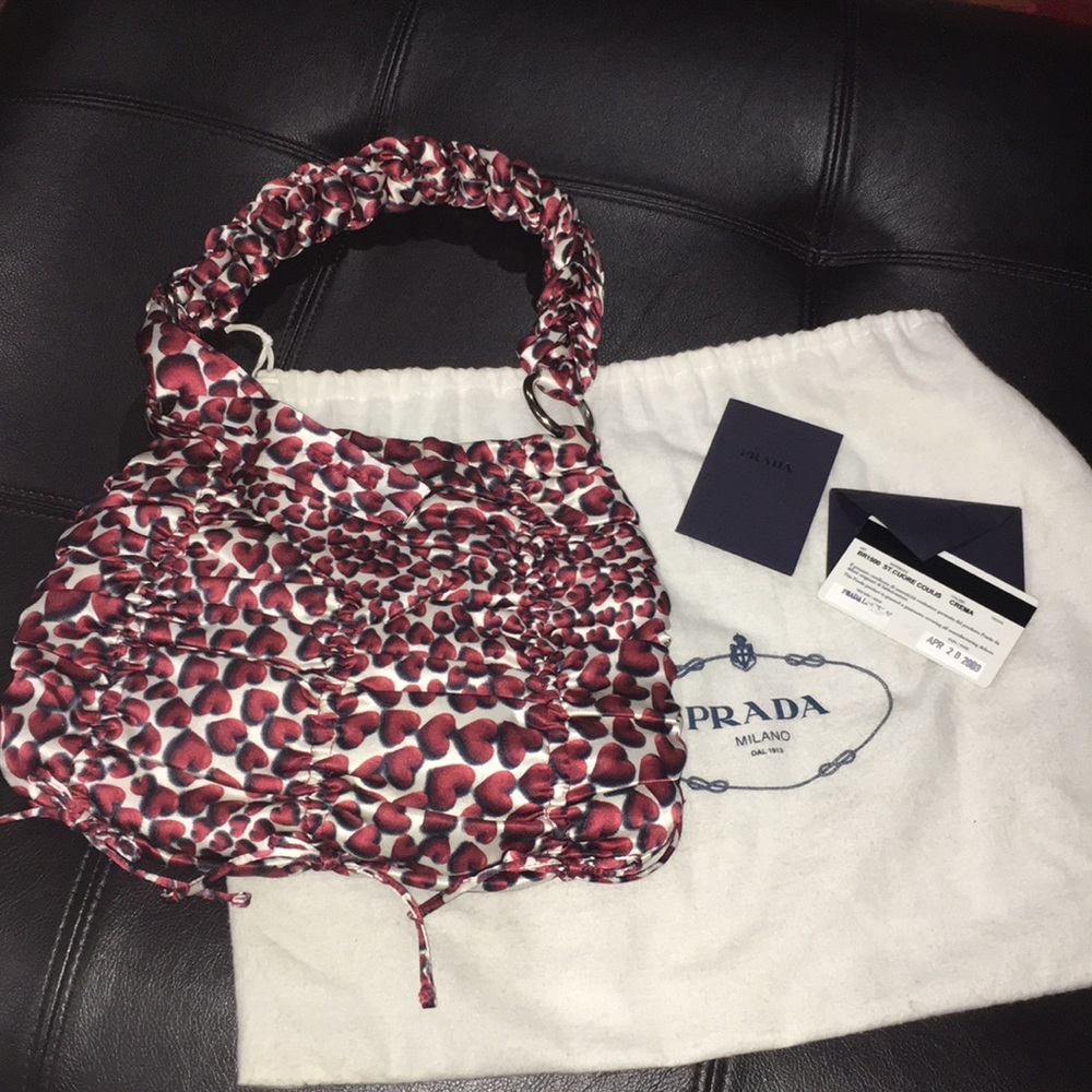 Prada Vintage Heart Brand New Satin purse